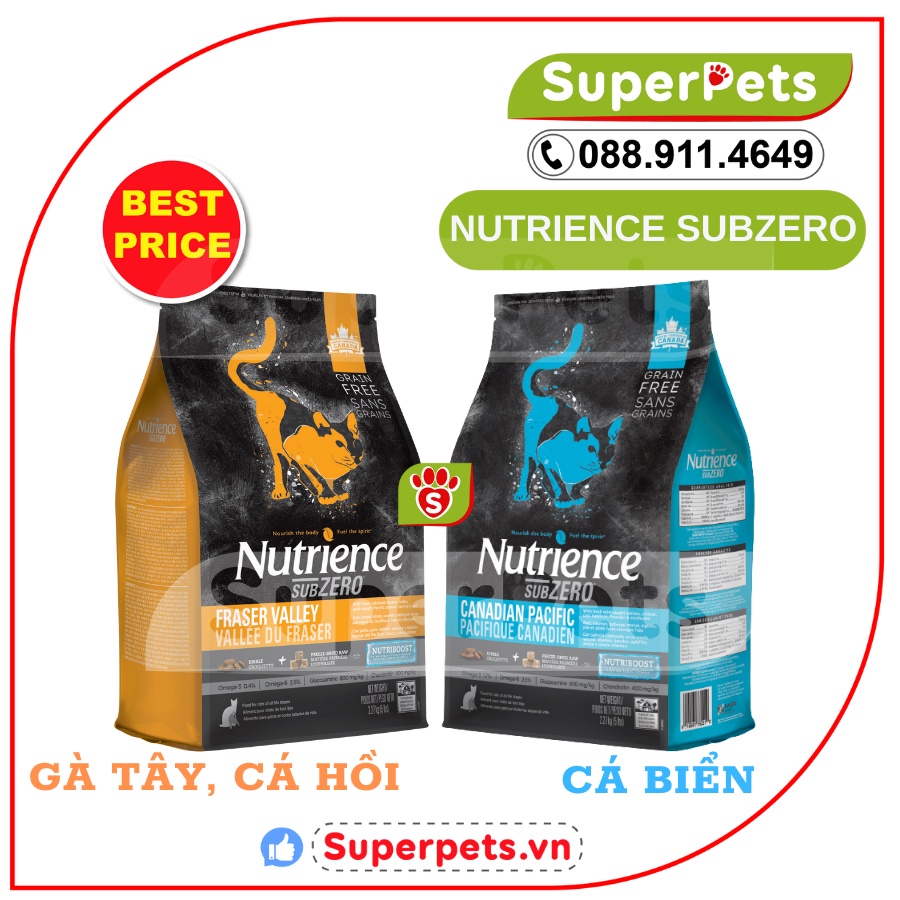 Hạt Nutrience SubZero Cho Mèo Mọi Độ Tuổi - Gà Tây, Cá Hồi &amp; Rau Củ Quả SUPERPETS VIỆT NAM