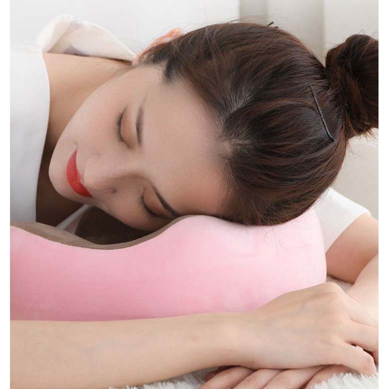 Gối massage cổ điện di động MỚI, tích hợp pin sạc, gối kê cổ thư giãn, trị liệu cơ.