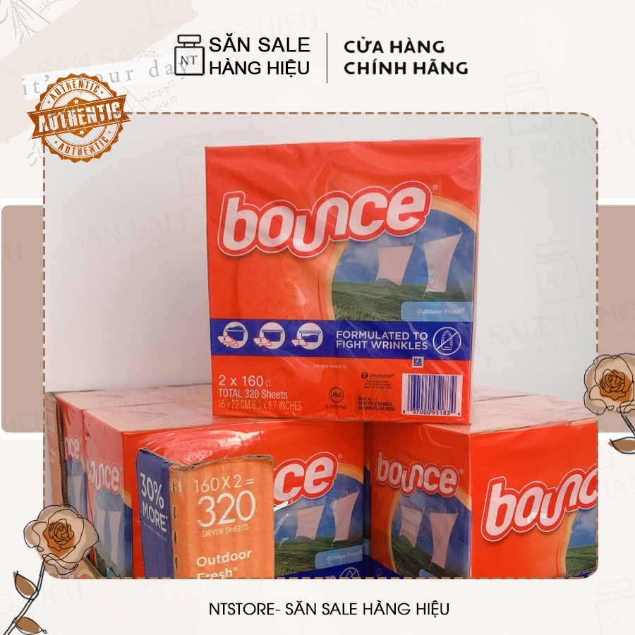 Giấy thơm quần áo Bounce của Mỹ 320 tờ