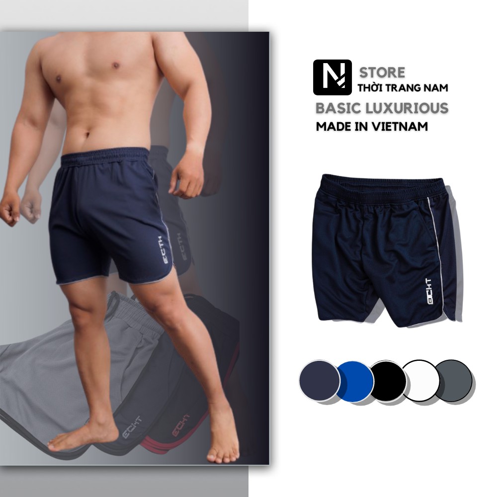 Quần đùi thun nam thể thao 𝗘𝗖𝗛𝗧 quần short nam thể thao đẹp tập gym mặc nhà chạy bộ chất vải mè thái 𝗤𝗗𝗘𝗖𝗛𝗧