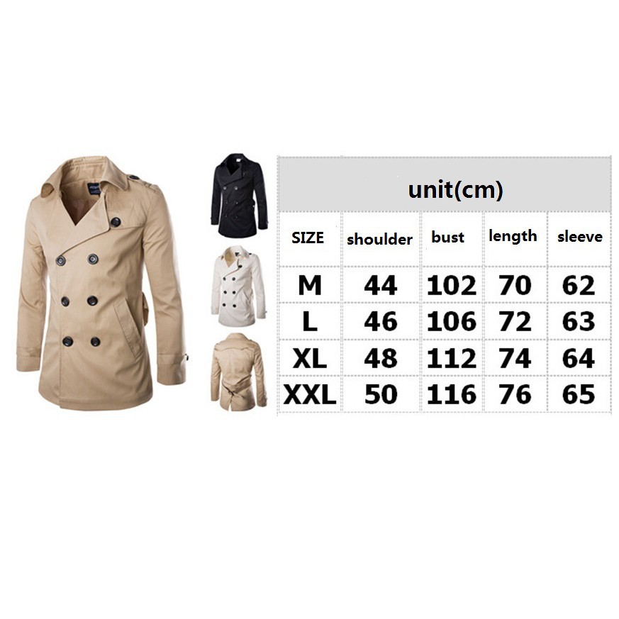 Áo Khoác Dáng Dài 2 Hàng Nút Thanh Lịch Cho Nam