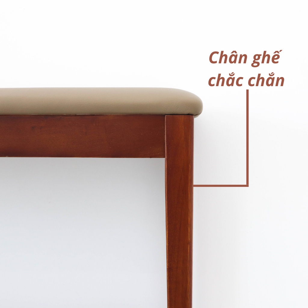 Ghế băng dài bọc nệm Morning House- Gỗ cao su tự nhiên bọc mút đệm, da simily , chân ghế có khả năng tháo láp gọn gàng