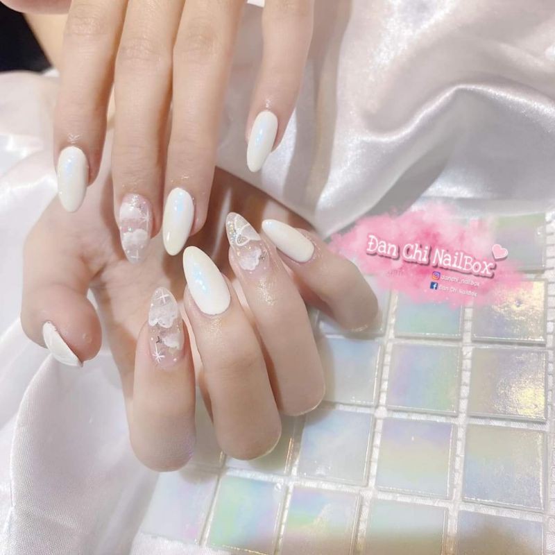 NailBox móng úp thiết kế sẵn Mẫu Trắng Mây