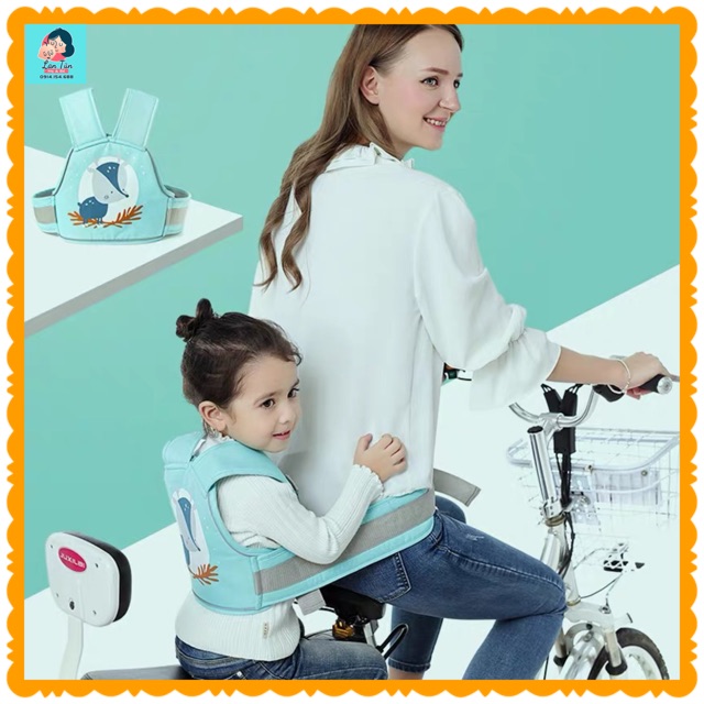 Đai xe máy phản quang chống gù đỡ cổ an toàn cho bé. Đai an toàn. Mã DXM01