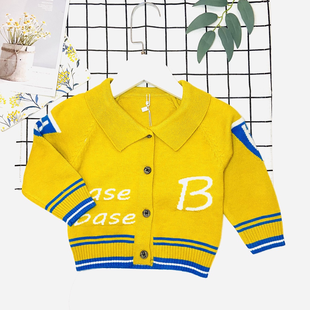 Áo len bé trai cúc bấm, áo cardigan bé trai chất len dệt kim Quảng Châu mềm, đẹp, sành điệu size 10-18kg Kidstore