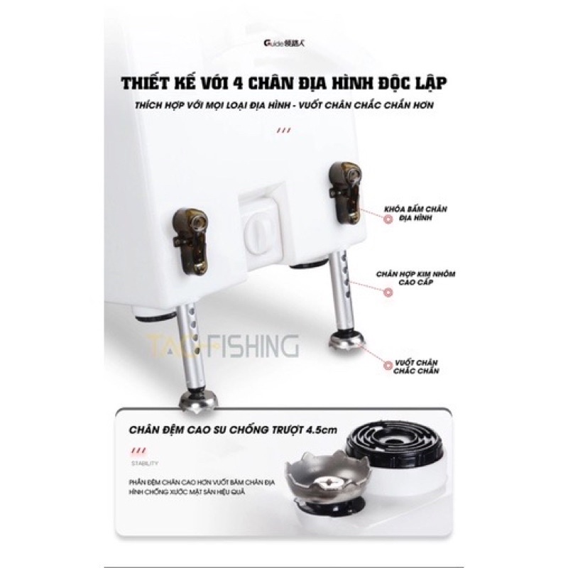 Thùng Câu Đài GUIDE 3200E Mặt Carbon - Chính Hãng