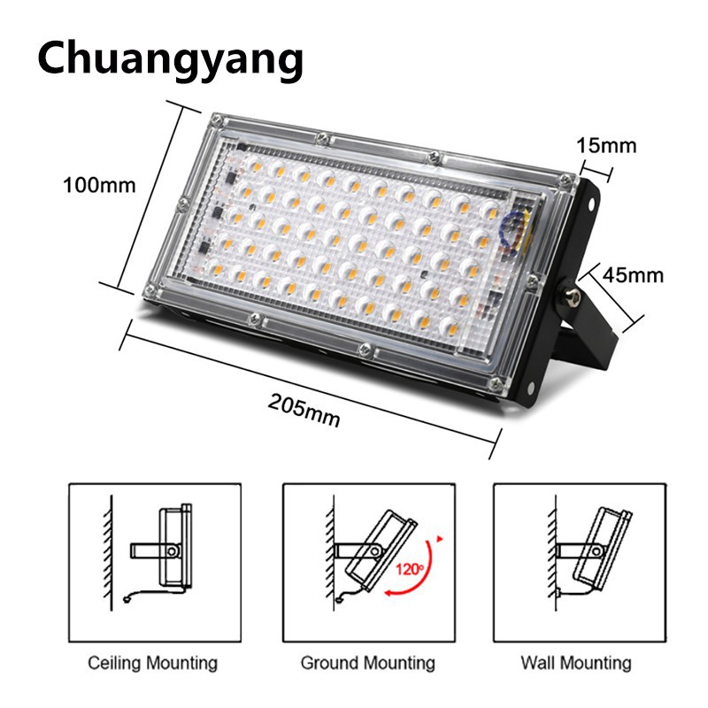 Đèn Led Chiếu Sáng Ngoài Trời Chống Nước 50w 220v Ip65