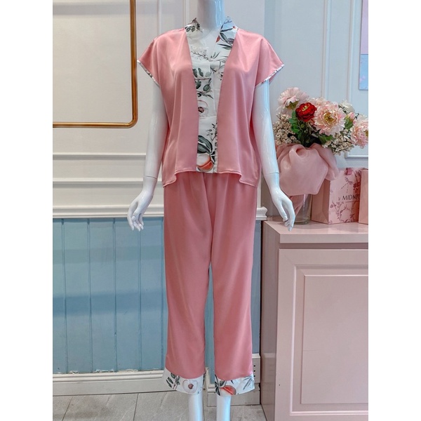 Đồ ngủ mặc nhà Set dài viền hoa - Midnight Sleepwear | BigBuy360 - bigbuy360.vn