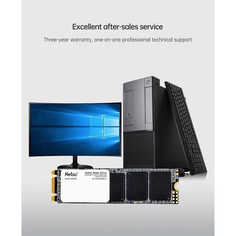 Ổ cứng SSD Netac M2.SATA 128Gb/256Gb/512Gb. Bảo hành 3 năm