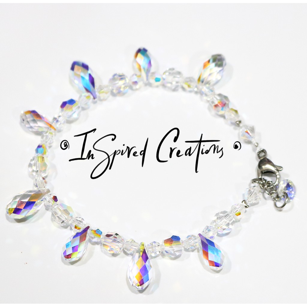 Pha lê Swarovski giọt nước đa cạnh 11/13mm