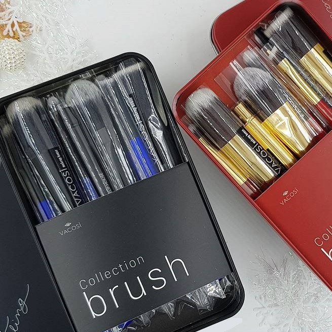 Hộp cọ trang điểm chuyên dụng dạng du lịch VACOSI MY DARLING 8 CÂY - BC24 - màu đen