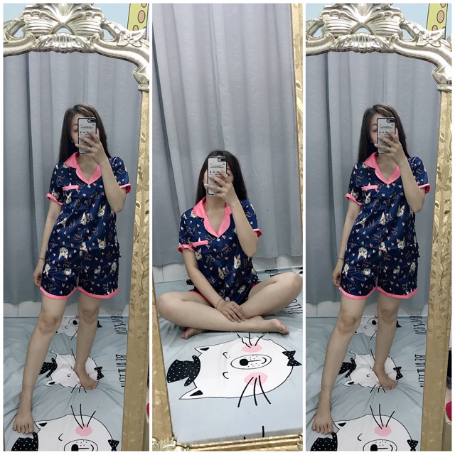 Đồ bộ đùi vải phi lụa quảng châu
