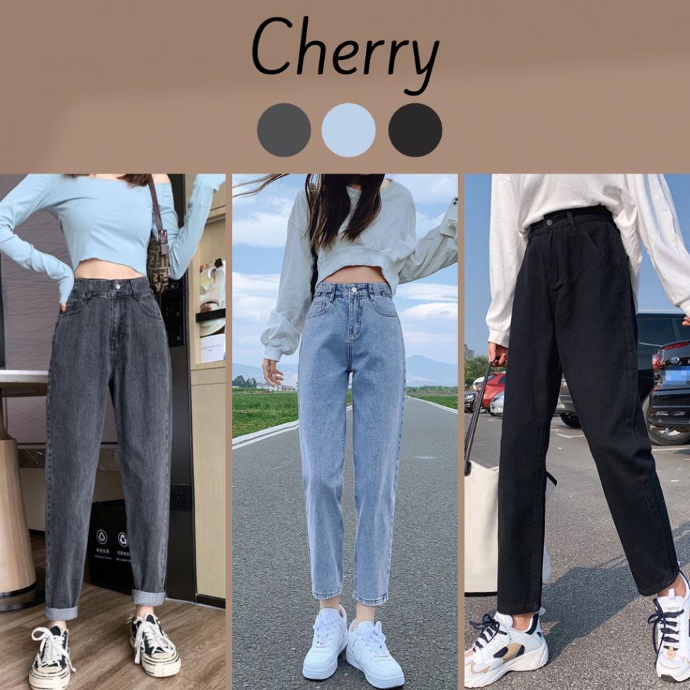 Quần Bò Nữ FreeShip Quần Baggy Jean nữ Cạp cao chất bò mịn đẹp  T019