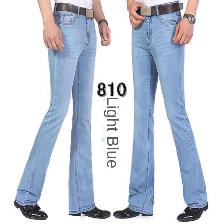 Quần jean ống loe lưng cao co giãn phong cách mới cho nam