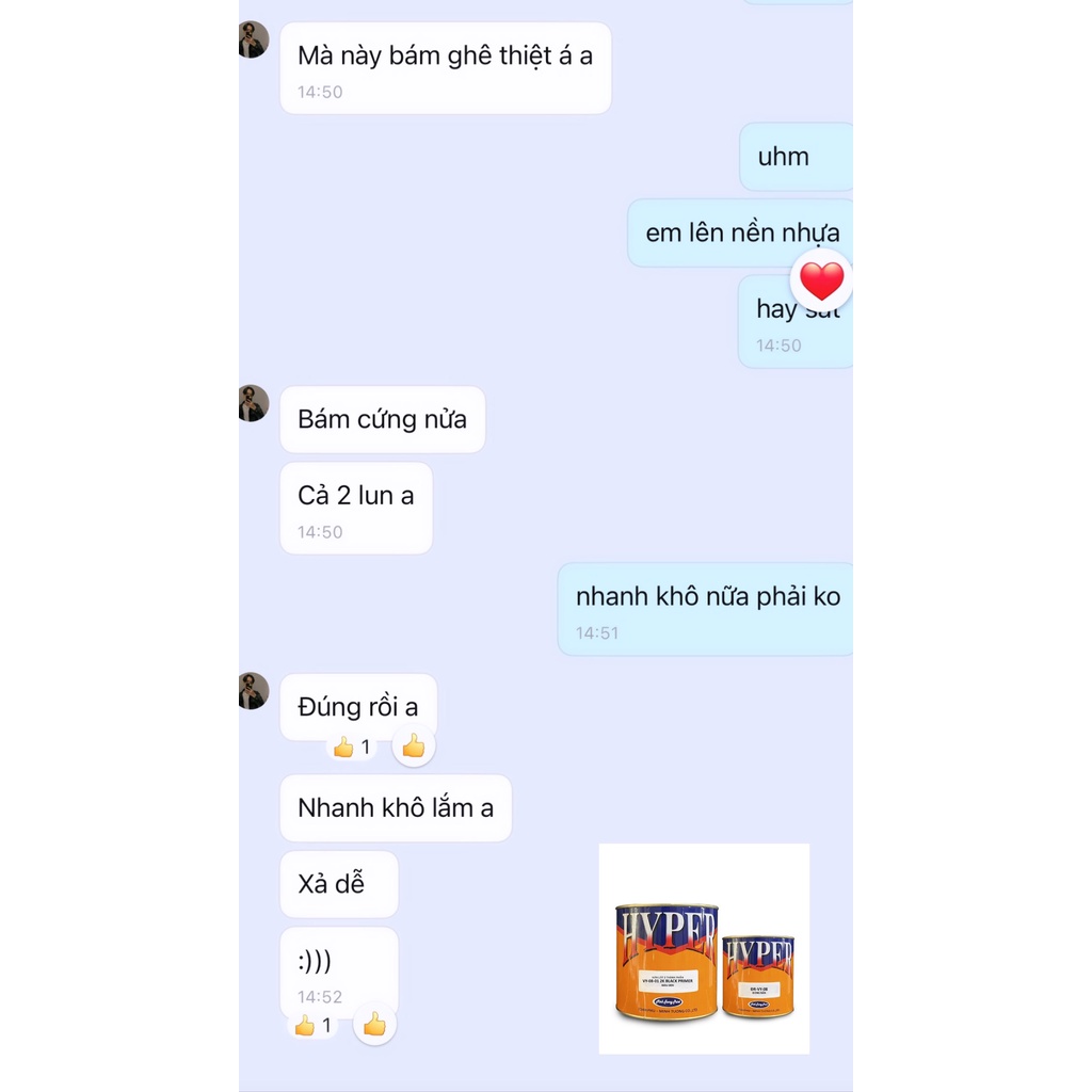 Sơn lót chống rút 2K HYPER 3 màu: Trắng - Xám - Đen  - bộ 1.4 KG