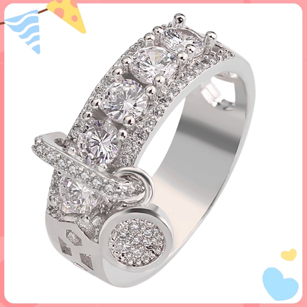 Nhẫn Hợp Kim Đính Đá Zircon Sang Trọng Cho Nữ