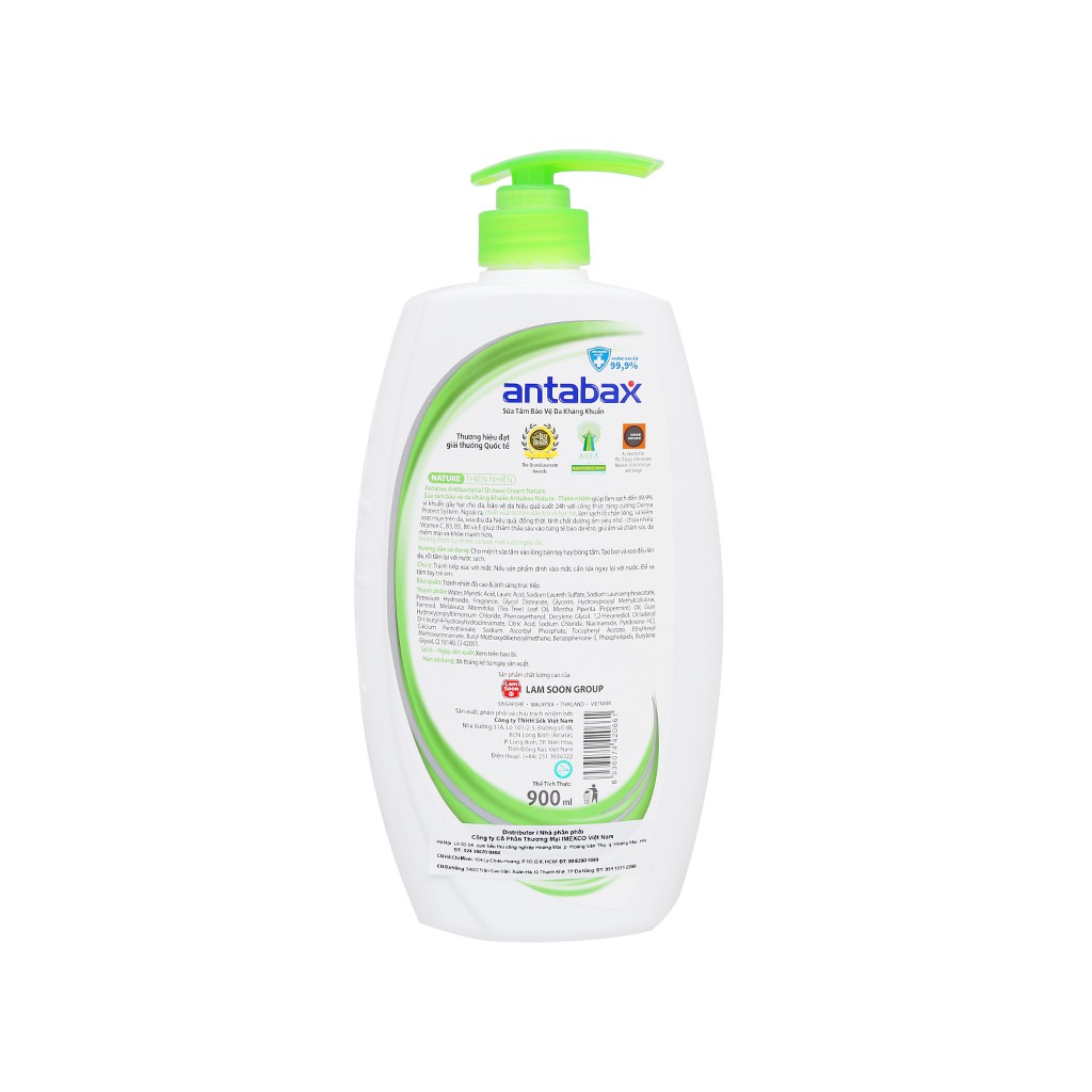 Sữa Tắm Bảo Vệ Da Kháng Khuẩn Antabax Nature Thiên Nhiên 900ml