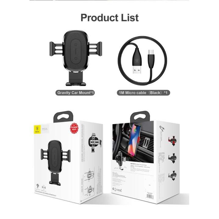 Giá đỡ điện thoại kiêm sạc không dây Baseus dùng trên xe hơi - chính hãng Baseus phân phối bởi phukienxe24h | BigBuy360 - bigbuy360.vn