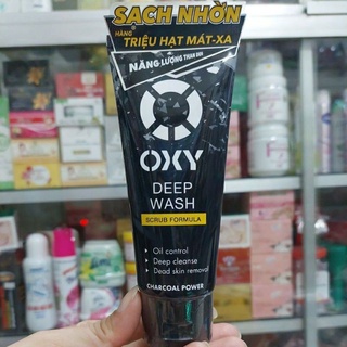 Kem rửa mặt cho nam giúp sạch sâu nhờn sáng da oxy 100g, với hạt massage than đen