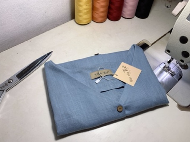 Áo kiểu xinh, áo dáng crop top vải LINEN cổ tim (có sẵn) - Gác của Tea | BigBuy360 - bigbuy360.vn
