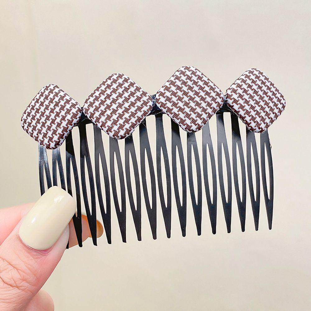 IVORY Lược Cài Tóc Hình Tròn / Trái Tim Kẻ Sọc Vintage Cho Nữ