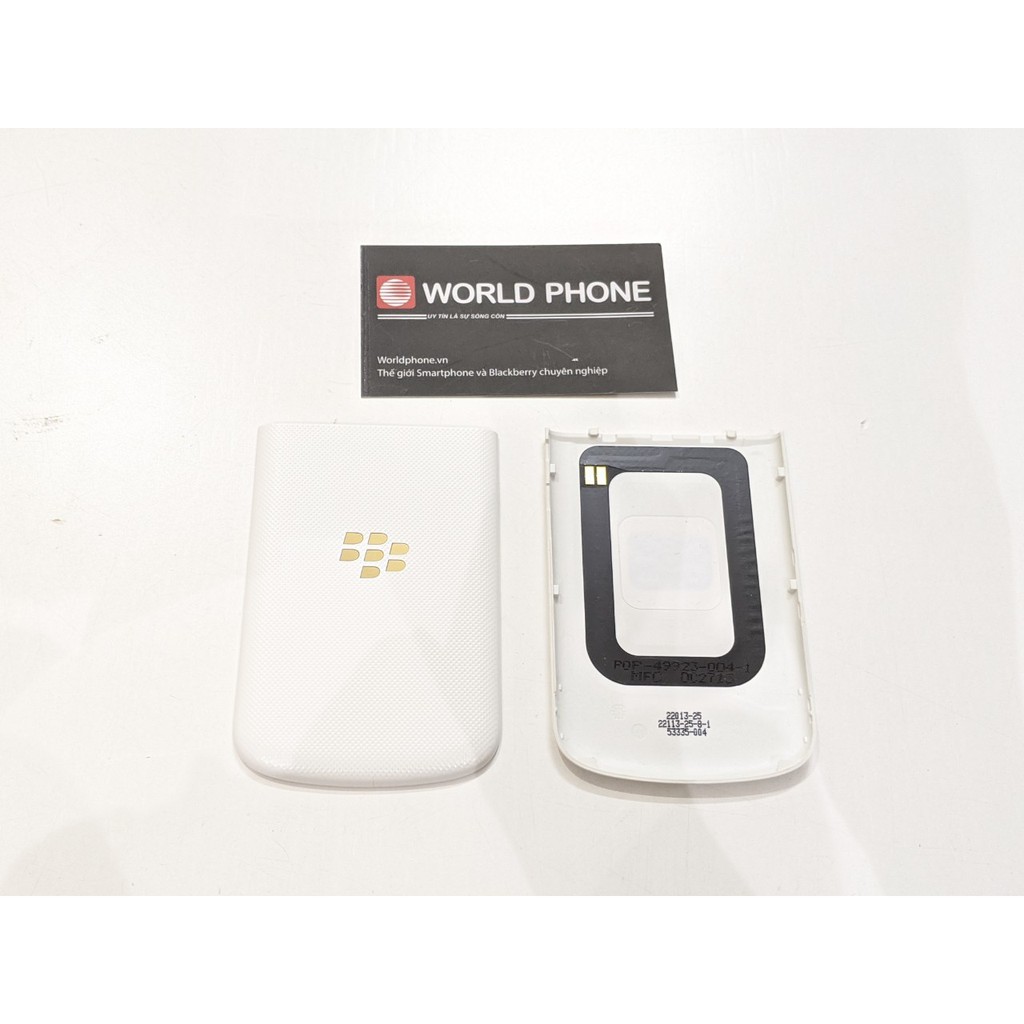 Nắp lưng, Nắp đậy BB Blackberry Q10 trắng gold, bản GOLD chính hãng