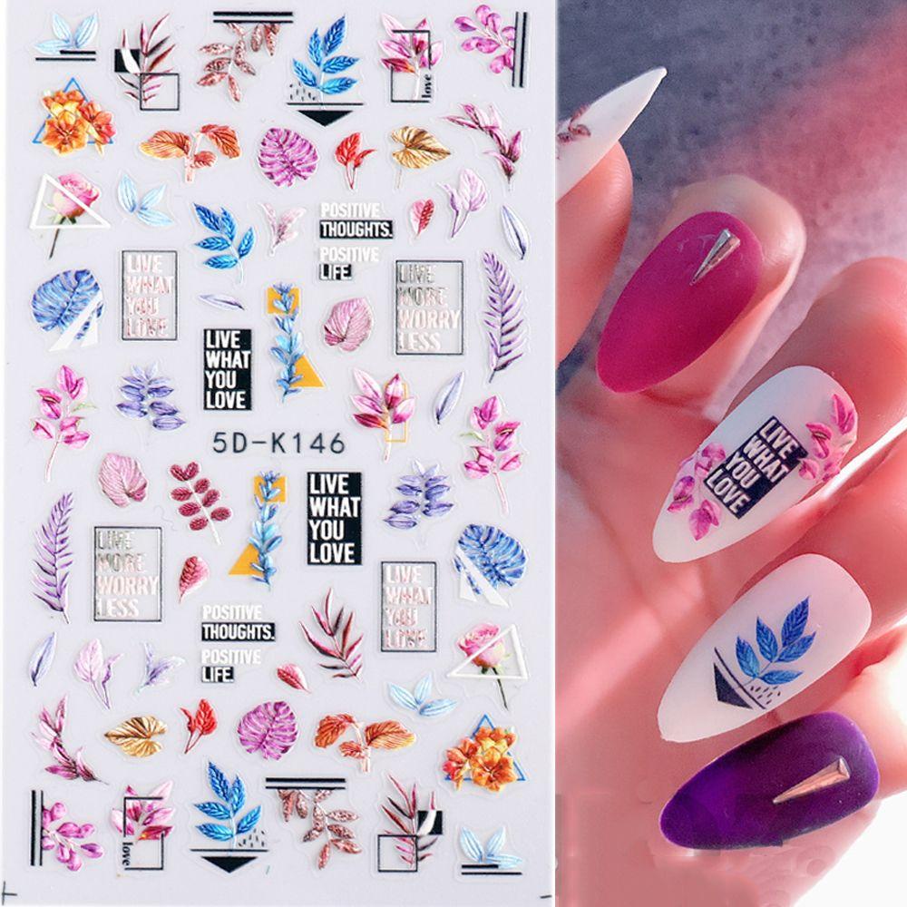 Miếng Dán Trang Trí Móng Tay Tự Dính Họa Tiết Kỳ Lân 5D Dễ Thương