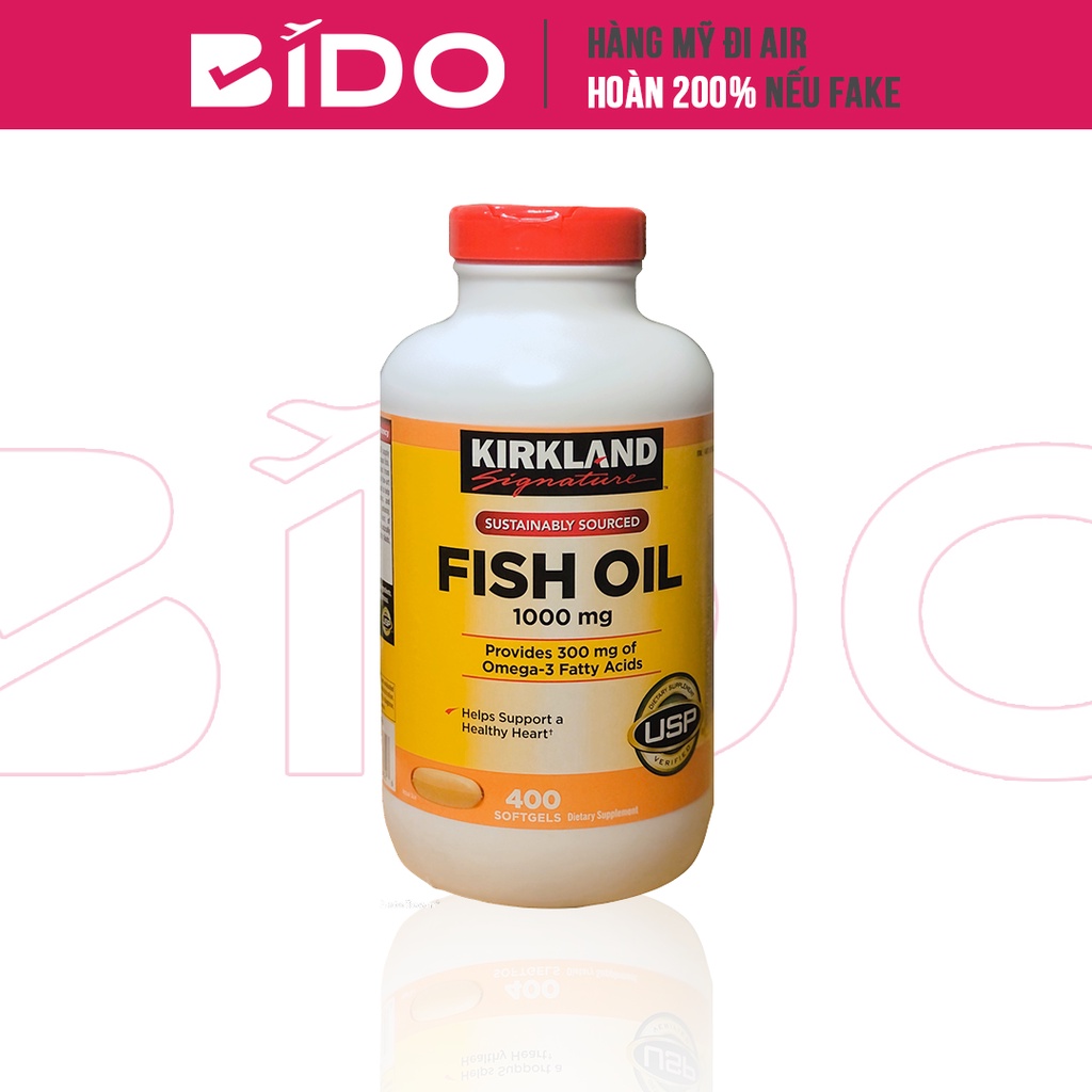 Tinh dầu cá KIRKLAND Fish oil 1000mg Omega-3 (400 viên) - Thực phẩm chức năng Mỹ
