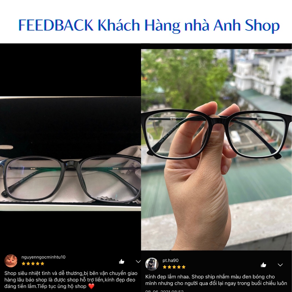 Gọng kính kính thời trang kính vuông chất liệu nhựa dẻo hot trend 8161