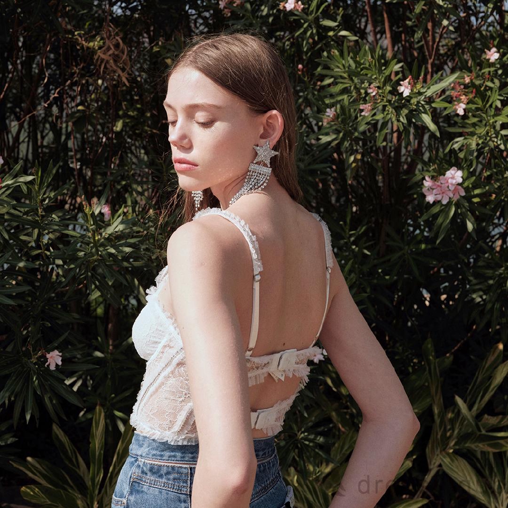 Áo Hai Dây Phối Ren Dáng Ôm Gợi Cảm Cho Nữ