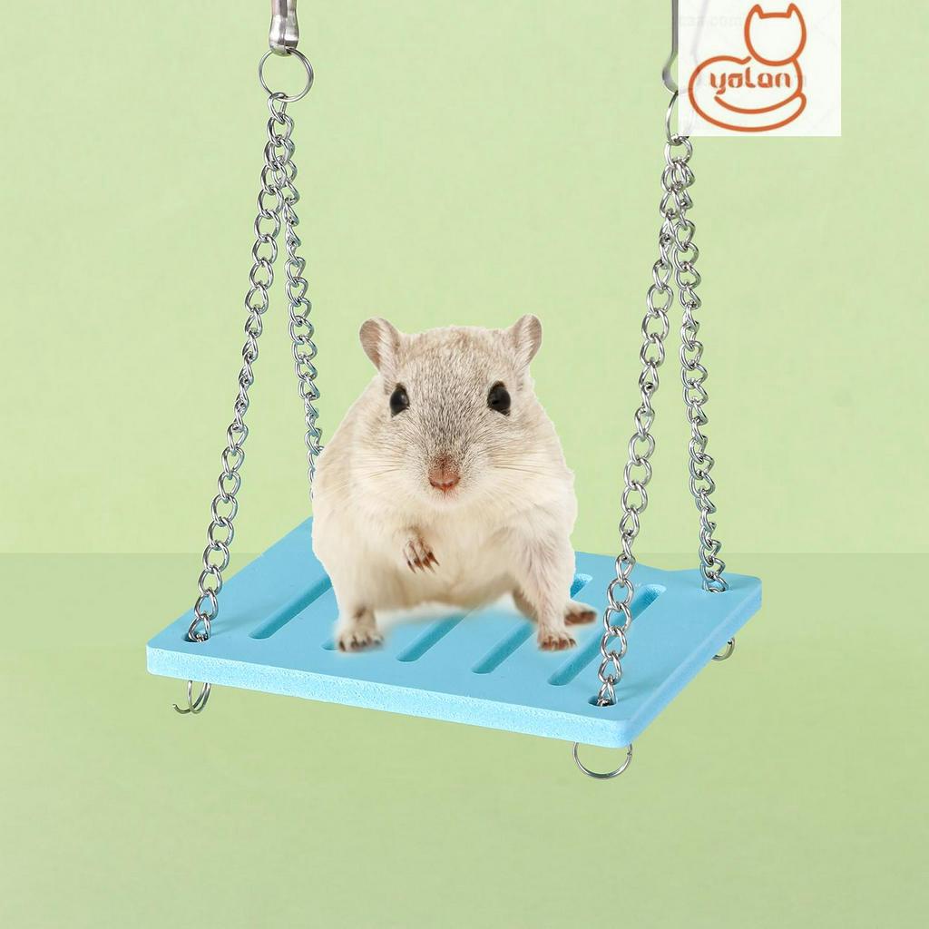 Đồ chơi tập thể thao bằng gỗ kiểu cầu vòm xích đu đầy màu sắc dành cho chuột hamster thú cưng