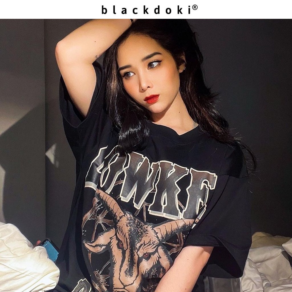 Áo thun nữ BLACKDOKI-DEMON , áo phông hiện đại cá tính chất cotton dày dặn basic tay lỡ