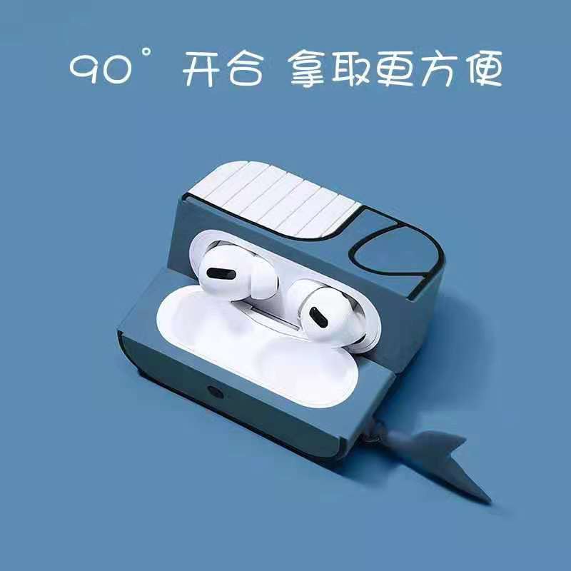 Vỏ Bảo Vệ Hộp Đựng Tai Nghe Airpods Bằng Silicon Hình Cá Voi Nhỏ Dễ Thương Ốp