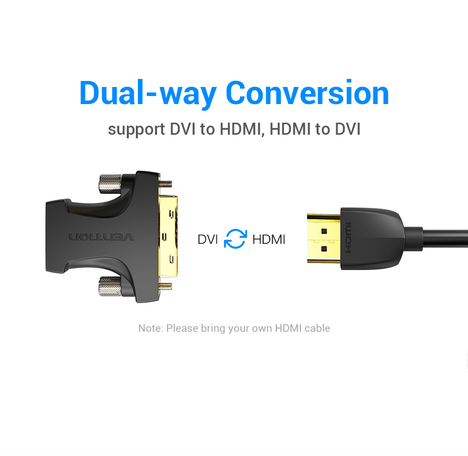 Vention Đầu Chuyển Đổi Dvi Sang Hdmi Dvi-D 24 + 1 Male Sang Hdmi Female Cho Tv / Máy Chiếu