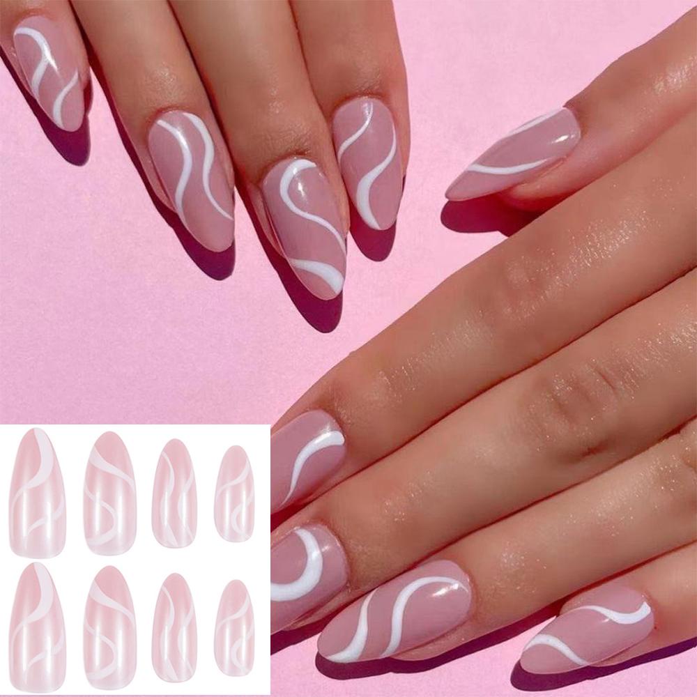 Bộ Móng Tay Giả Kiểu Gợn Sóng Thời Trang