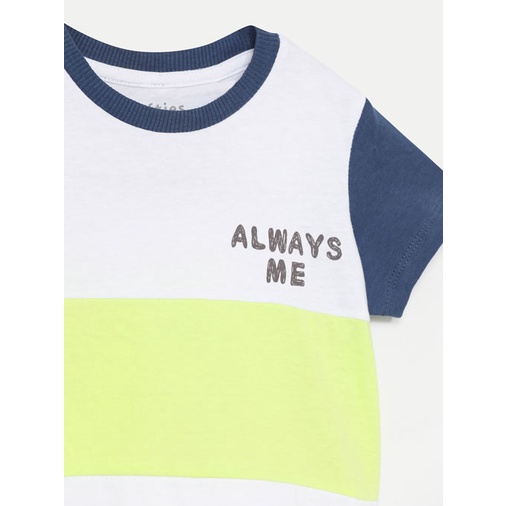 Set bộ cộc tay bé trai trắng xanh 12-18m