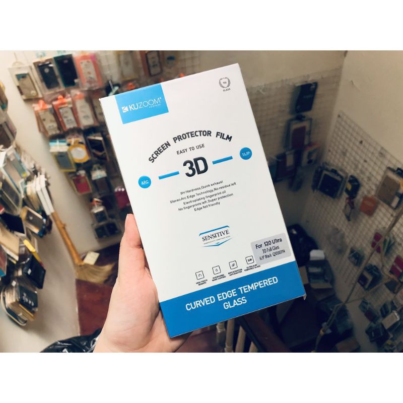 Kính cường lực Kuzoom 6D full màn chống bụi SAMSUNG S20/ S20+/ S20 Ultra/S8/S8plus/S9/S9 plus/S10/S10plus/S10 lite