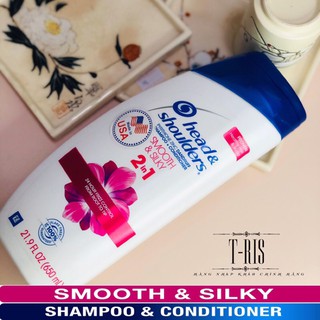 Dầu Gội Và Xả Ngăn Ngừa Gàu Head & Shoulders 2 in 1 Smooth and Silky Shampoo 650ml