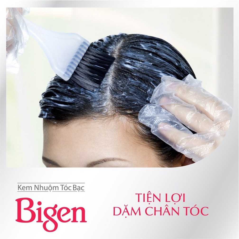 Thuốc nhuộm tóc thảo dược Bigen Nhật Bản nhuộm tóc phủ bạc lên màu chuẩn bền màu