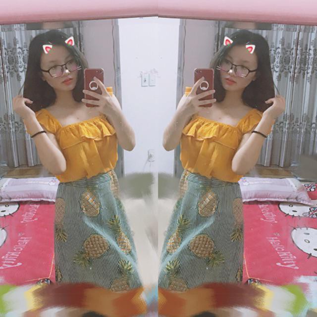 Sét áo đũi cánh tiên + chân váy dứa