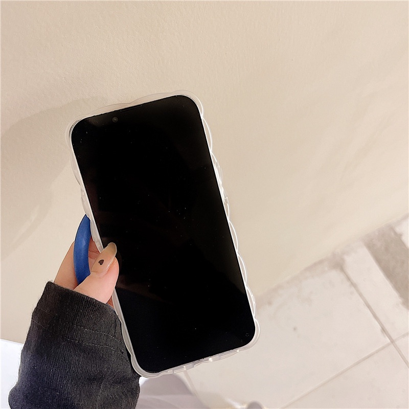 Ốp Điện Thoại Họa Tiết Sóng Biển Lớn Kiểu Nhật Hàn Gắn Dây Đeo Tay Cho iPhone 13Promax 11 12 xs xr 8 14