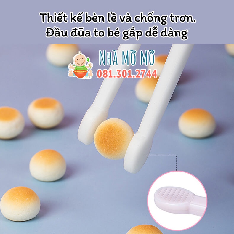 Đũa tập gắp xỏ ngón cho bé tập ăn dặm hình mèo gấu đáng yêu - Nhà Mỡ