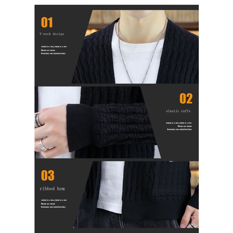 Áo Khoác Len Cardigan Phong Cách Hàn Quốc Cho Nam