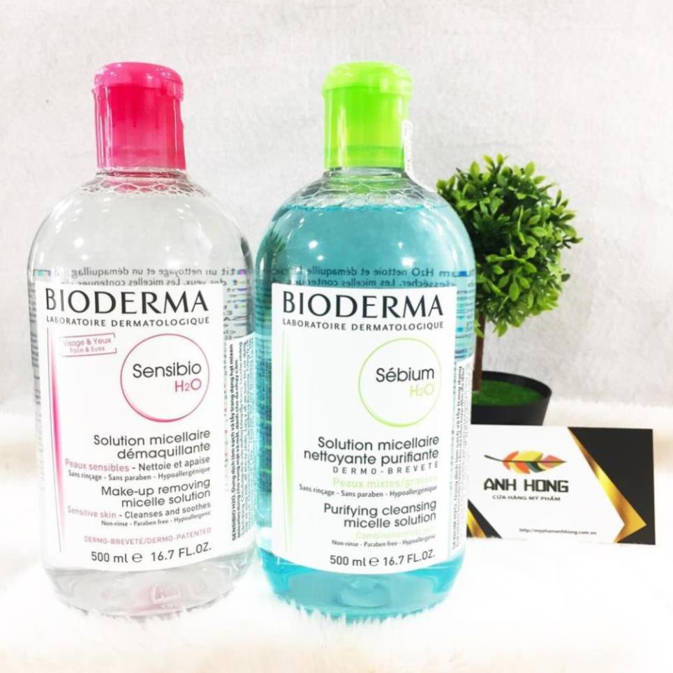 Nước Tẩy Trang Bioderma H2O 500ml Créaline Hồng, Sébium Xanh ღⓐ | BigBuy360 - bigbuy360.vn