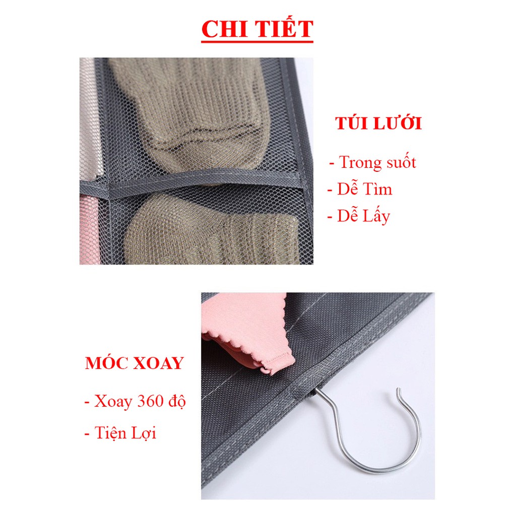 Túi Vải Treo ❤️ Túi Vải Để Đồ 30 Ô Đựng Vớ Tất Đồ Lót Gọn Gàng Và Tiện Dụng ❤️