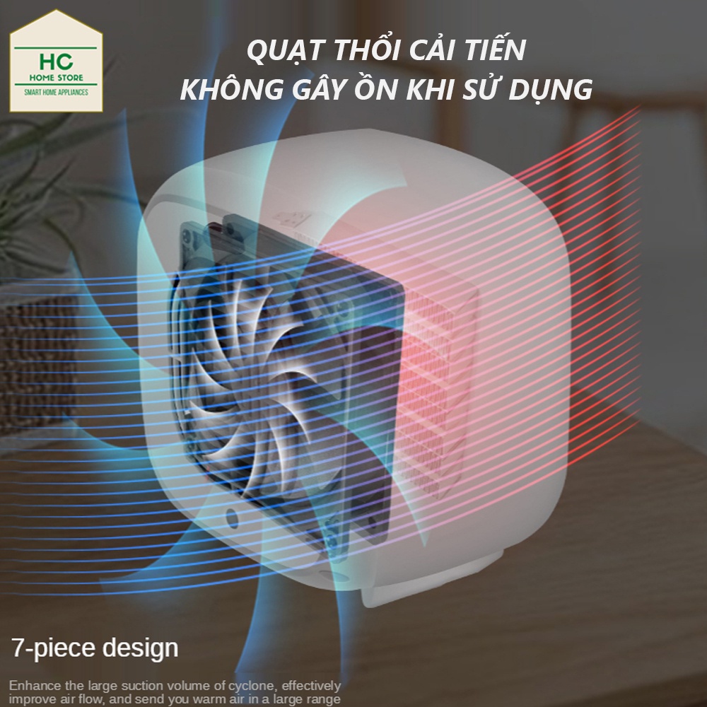 Máy sưởi gốm mini công nghệ PTC Ceramic 800W nóng nhanh, tiết kiệm điện, không phát sáng, không gây bỏng, không dùng oxy