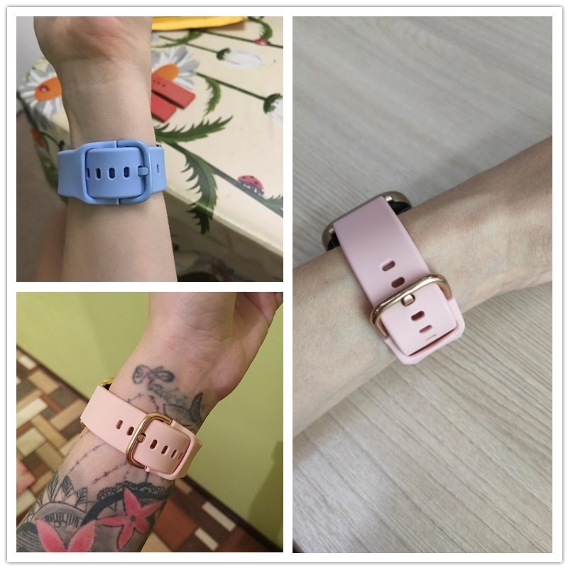 Dây Đeo Thay Thế Chất Liệu Silicon Màu Trơn Cho realme band 2 2