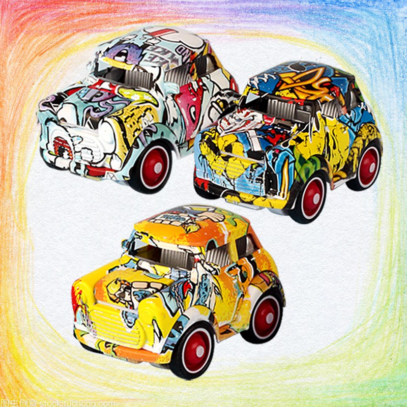 Đồ chơi trẻ em cậu bé quán tính graffiti xe buýt hợp kim mô hình xe cảnh sát