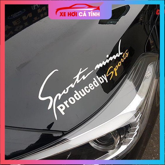 Phụ kiện ô tô | Tem dán Sport mind prodeced by Sports xe hơi ô tô đầy đủ màu sắc - T007