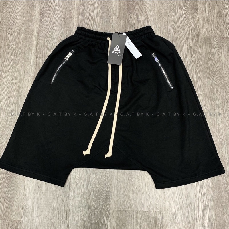 Quần short Harem thiết kế túi khoá Zip chất cotton